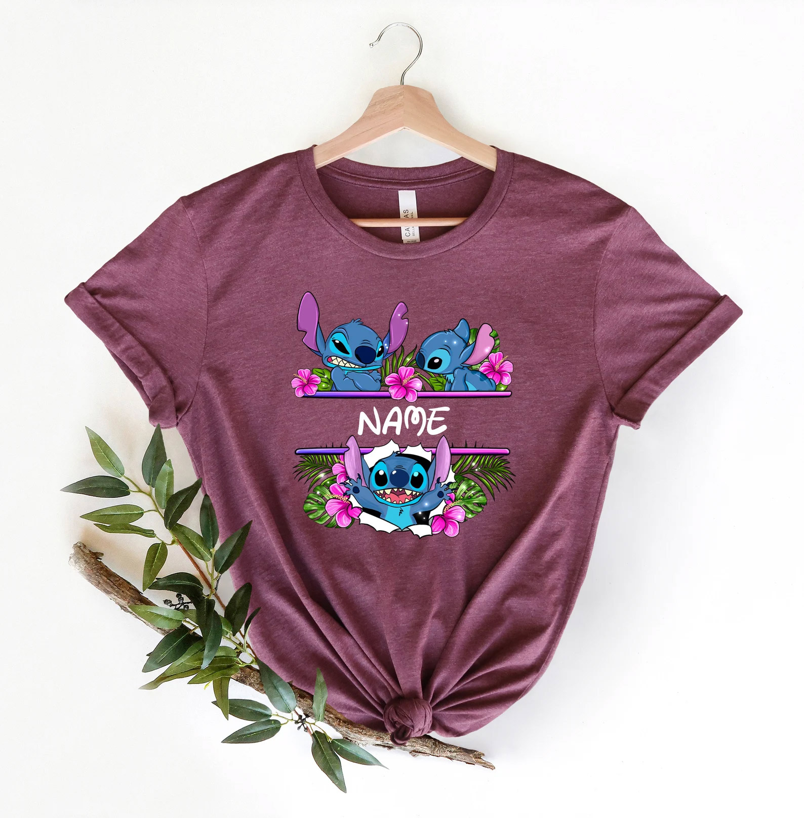 Custom Name Stitch Disney Cartoon Comfort Colors T-shirt Custom Name Stitch Disney Cartoon Comfort Colors T-shirt