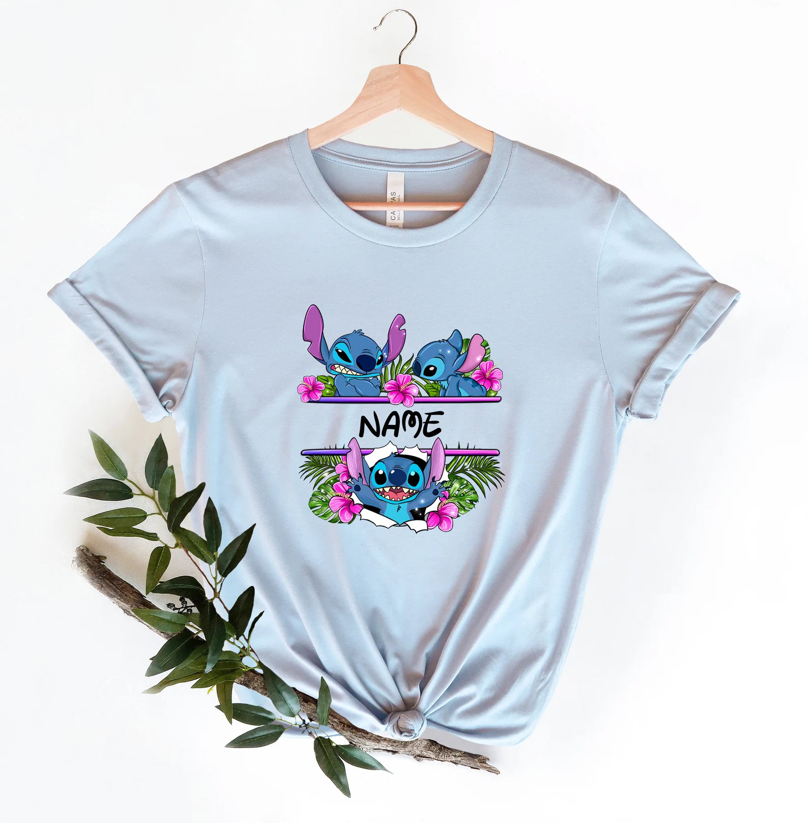 Custom Name Stitch Disney Cartoon Comfort Colors T-shirt Custom Name Stitch Disney Cartoon Comfort Colors T-shirt
