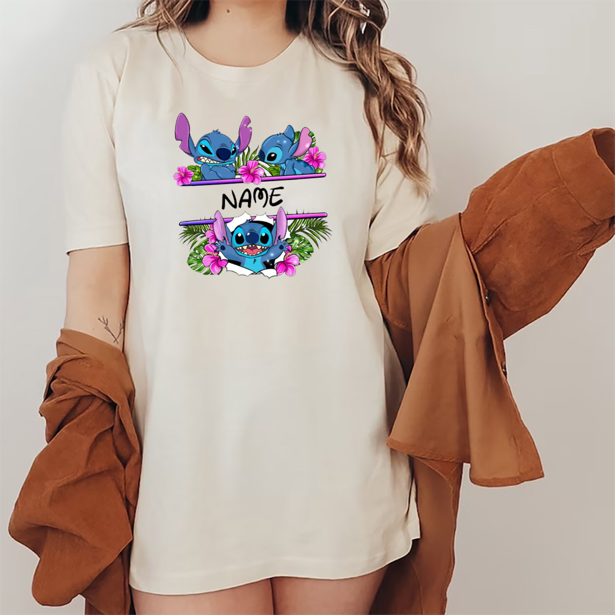 Custom Name Stitch Disney Cartoon Comfort Colors T-shirt Custom Name Stitch Disney Cartoon Comfort Colors T-shirt