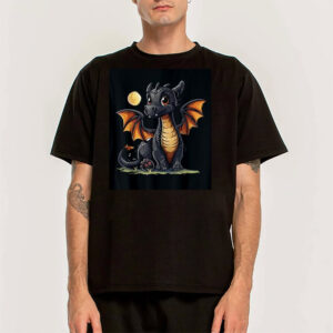 Cute Dragon and moon Medieval Fantasy Shirt 2