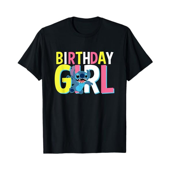 Disney Lilo And Stitch Birthday Girl Cute Stitch T-shirt Disney Lilo And Stitch Birthday Girl Cute Stitch T-shirt