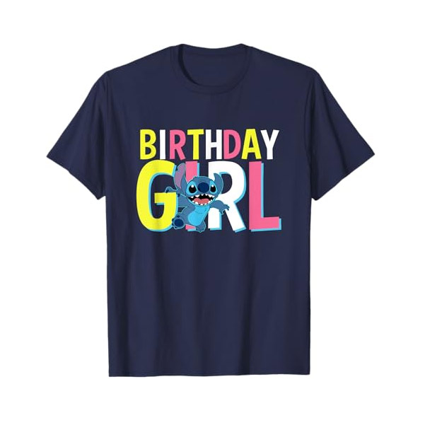 Disney Lilo And Stitch Birthday Girl Cute Stitch T-shirt Disney Lilo And Stitch Birthday Girl Cute Stitch T-shirt