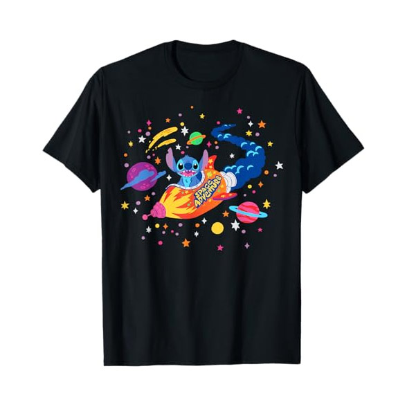 Disney Lilo And Stitch Space Adventure Cartoon T-shirt Disney Lilo And Stitch Space Adventure Cartoon T-shirt