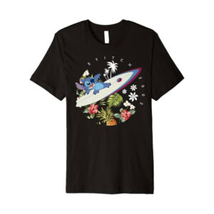 Disney Lilo And Stitch Surfing Stitch 2002 Cartoon T shirt 1