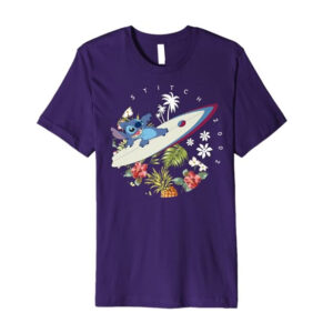 Disney Lilo And Stitch Surfing Stitch 2002 Cartoon T shirt 3