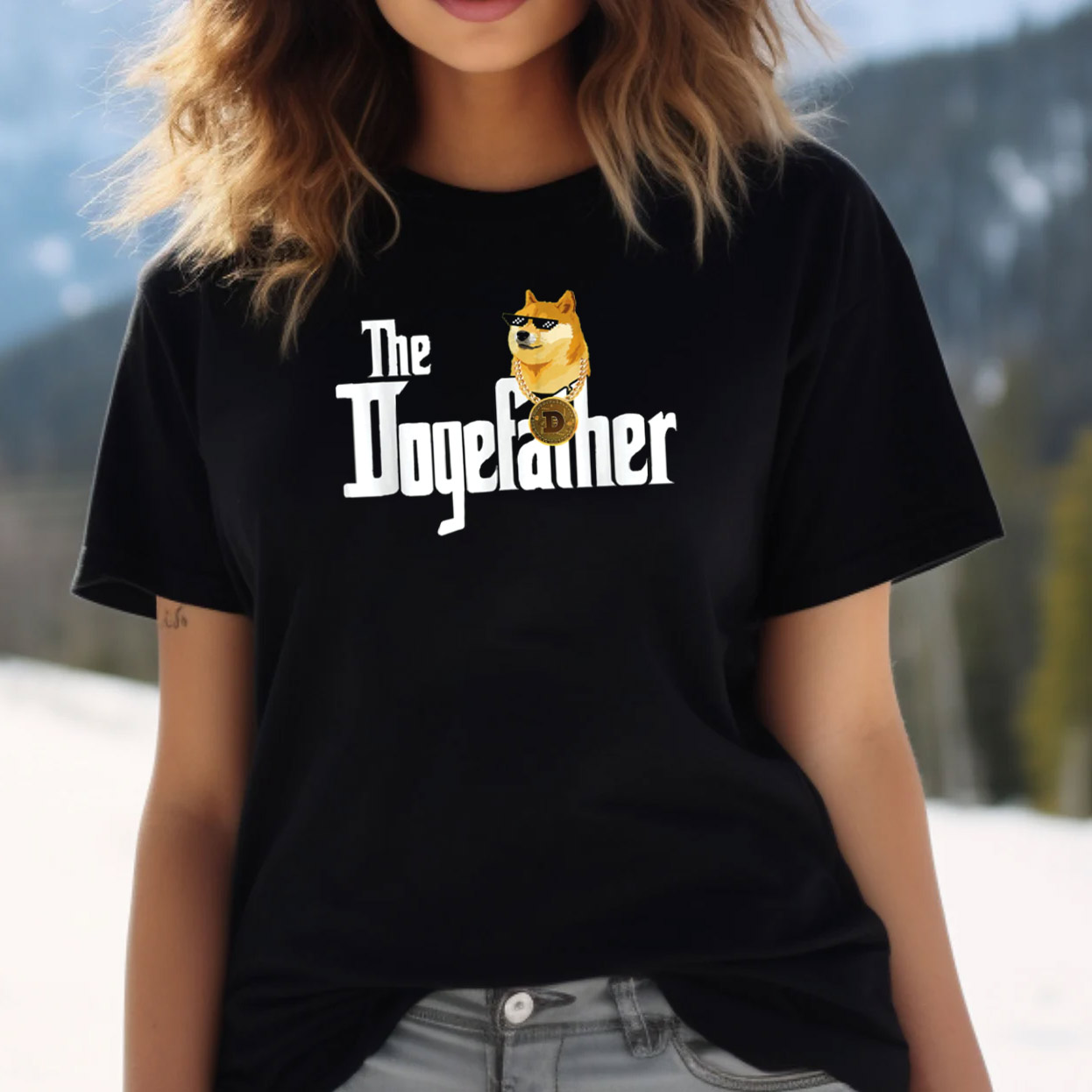 Dogecoin The Dogefather Funny Cryptocurrency T-shirt Dogecoin The Dogefather Funny Cryptocurrency T-shirt