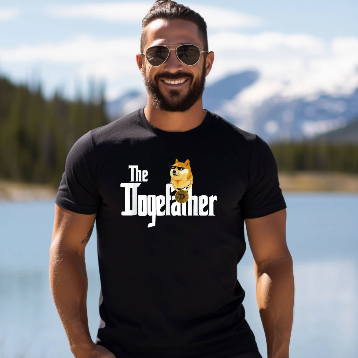 Dogecoin The Dogefather Funny Cryptocurrency T-shirt Dogecoin The Dogefather Funny Cryptocurrency T-shirt