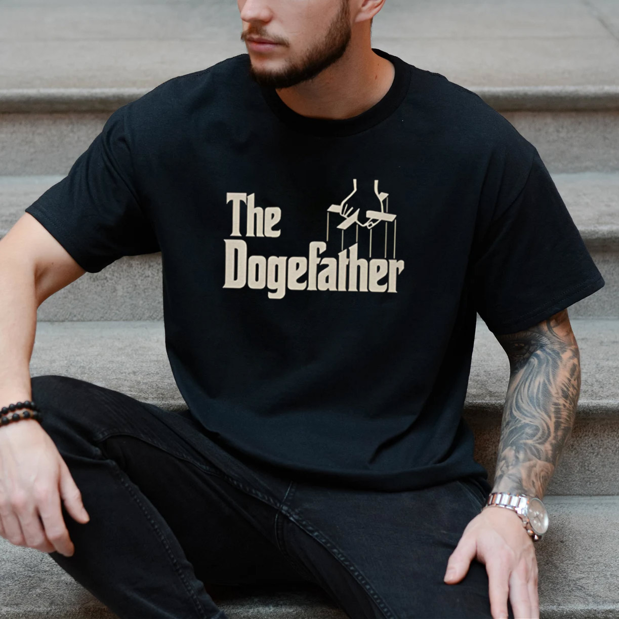 Elon Musk The Dogefather Funny Crypto T-shirt Elon Musk The Dogefather Funny Crypto T-shirt