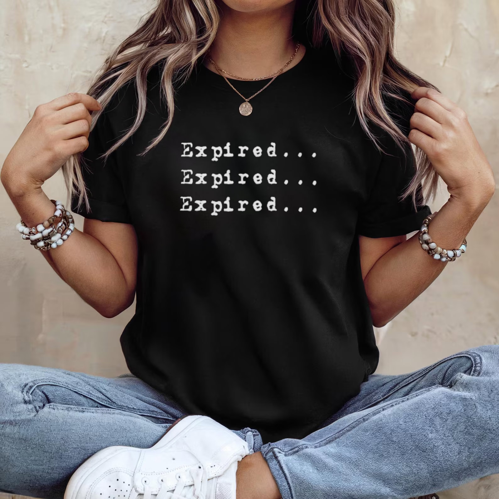 Expired, Expired, Expired Funny Old Lady T-shirt Expired, Expired, Expired Funny Old Lady T-shirt