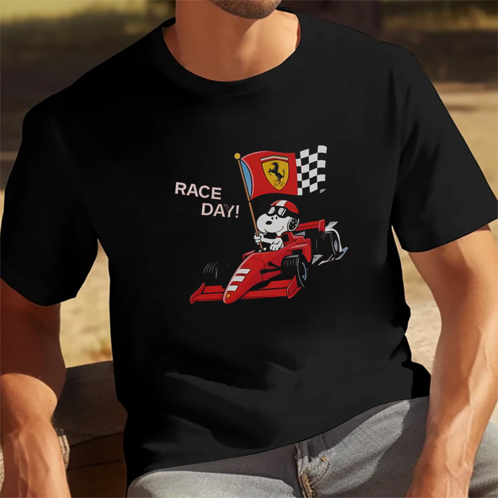 Formula 1 Snoopy Ferrari Race Day T-shirt Formula 1 Snoopy Ferrari Race Day T-shirt