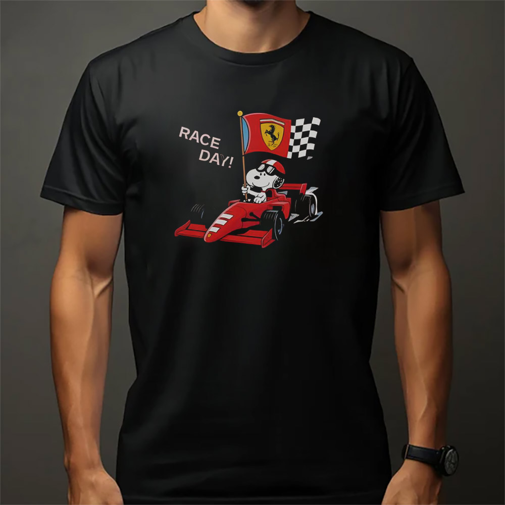 Formula 1 Snoopy Ferrari Race Day T-shirt Formula 1 Snoopy Ferrari Race Day T-shirt