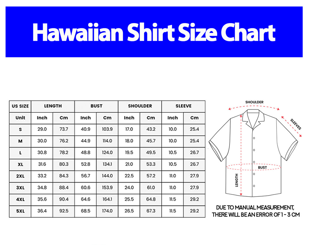 Hawaiian Shirt Size Chart