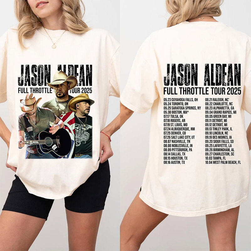 Jason Aldean Full Throttle Tour 2025 2-sided Shirt Jason Aldean Full Throttle Tour 2025 2-sided Shirt