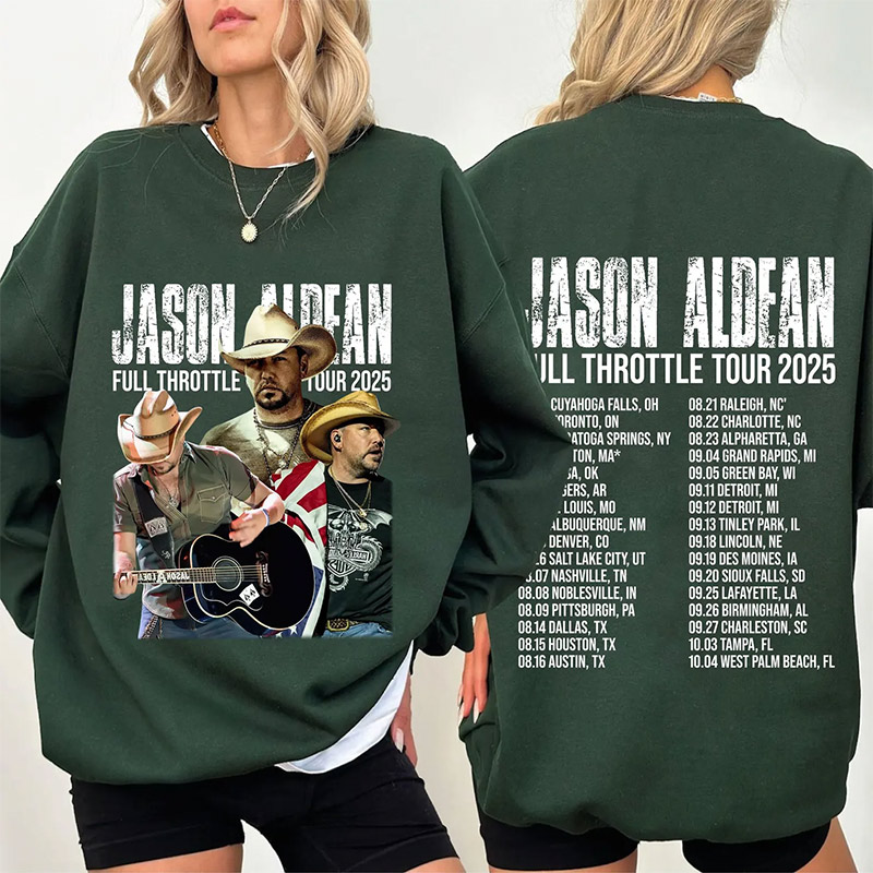 Jason Aldean Full Throttle Tour 2025 2-sided Shirt Jason Aldean Full Throttle Tour 2025 2-sided Shirt