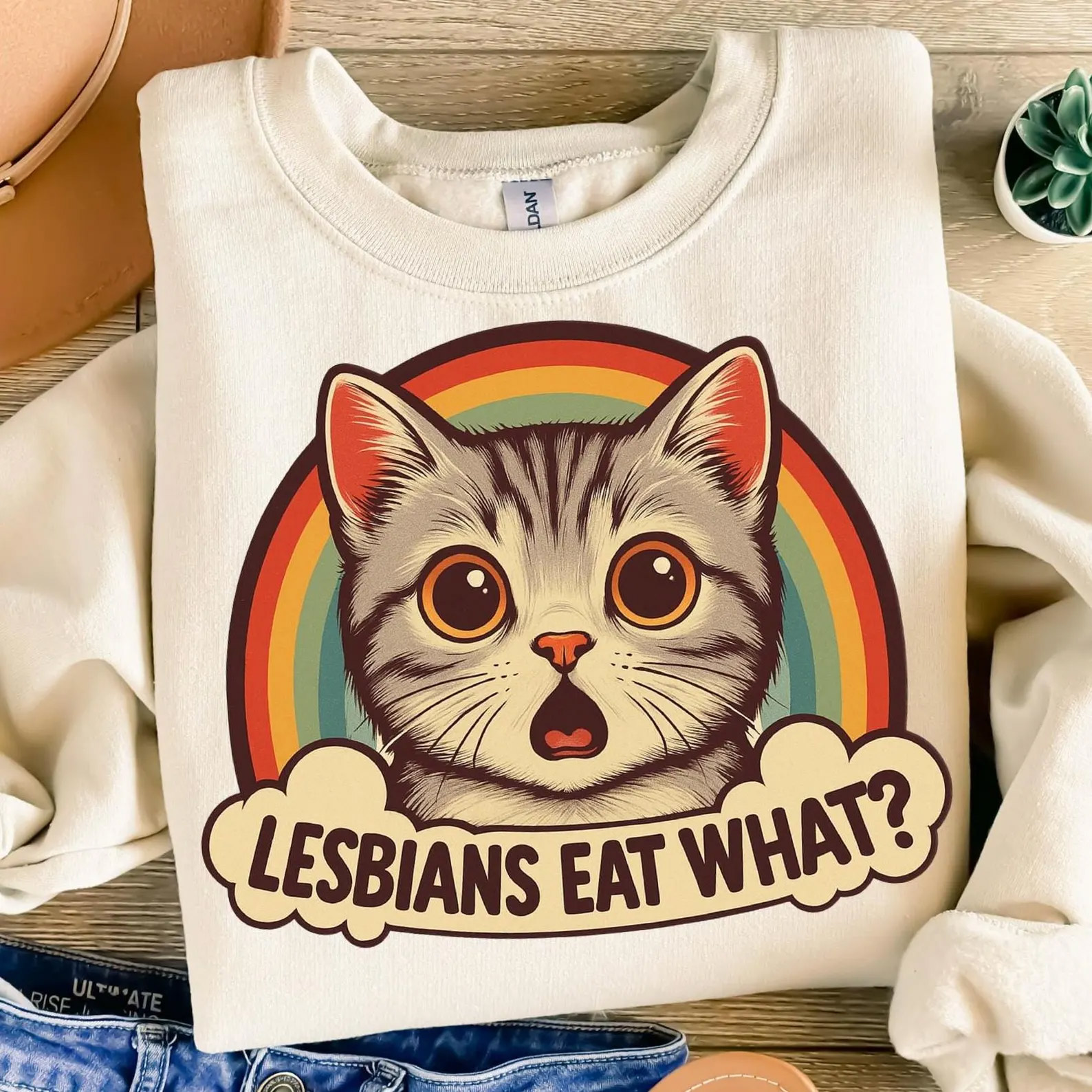Lesbians Eat What Funny LGBTQ Cat Tee Lesbians Eat What Funny LGBTQ Cat Tee