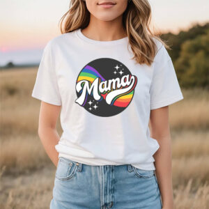 Mama LGBTQ+ Pride Retro T-shirt Mama LGBTQ+ Pride Retro T-shirt