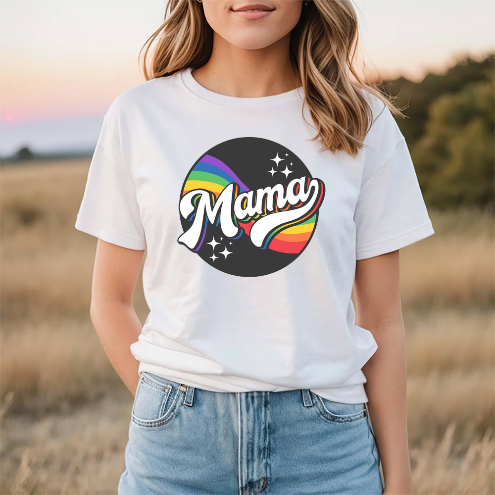 Mama LGBTQ+ Pride Retro T-shirt Mama LGBTQ+ Pride Retro T-shirt
