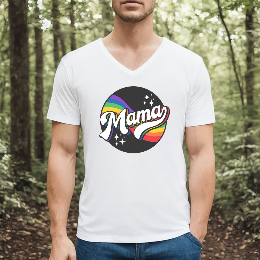 Mama LGBTQ+ Pride Retro T-shirt Mama LGBTQ+ Pride Retro T-shirt
