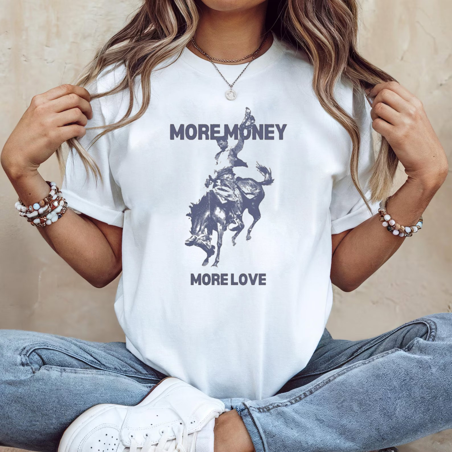 More Money More Love Cowboy Retro T-shirt More Money More Love Cowboy Retro T-shirt