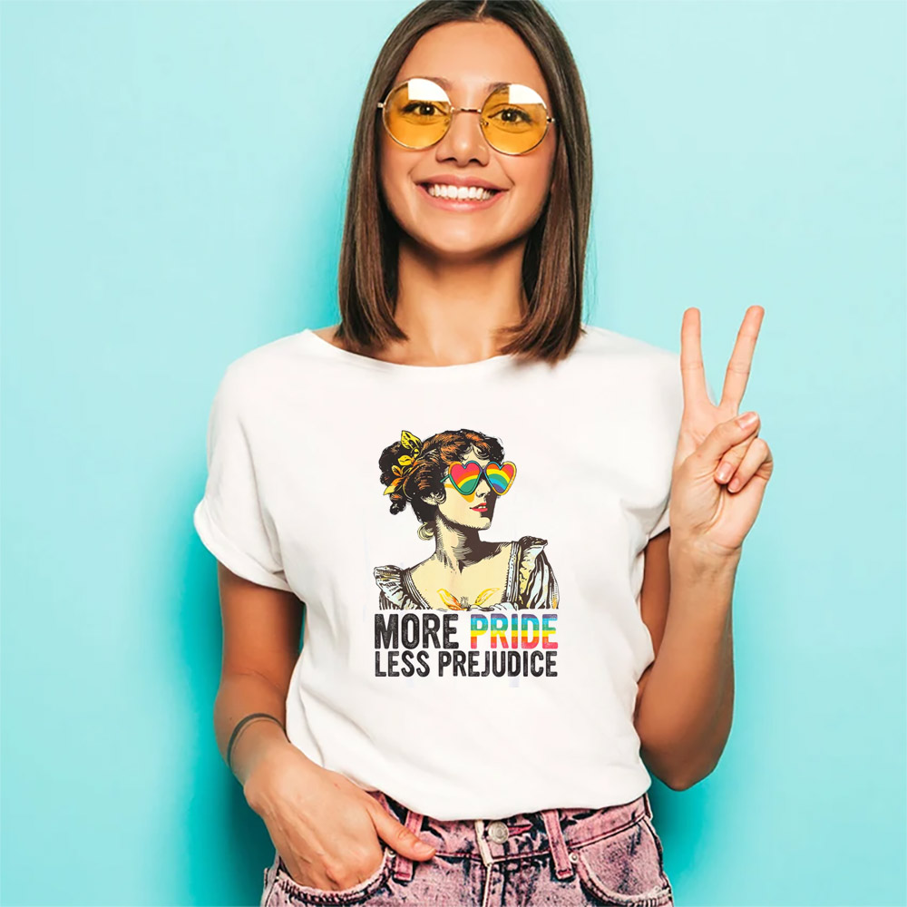 More Pride Less Prejudice LGBT Pride Month Vintage T-shirt More Pride Less Prejudice LGBT Pride Month Vintage T-shirt