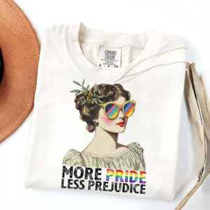 More Pride Less Prejudice month of pride LGBTQ Comfort Colors T shirt 3