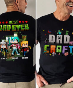 Personalized Best Dad Ever, Dad Craft Minecraft Dad And Kids T shirt