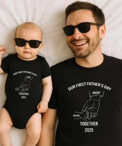 Personalized Name Our First Father's Day Together 2025 T shirt