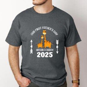 Personalized Our First Father’s Day 2025 Father And Kids T-shirt Personalized Our First Father’s Day 2025 Father And Kids T-shirt