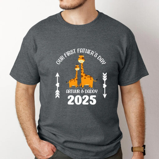 Personalized Our First Father's Day 2025 Father And Kids T shirt 1