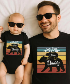 Personalized Our First Father's Day Daddy Bear Vintage T shirt 3