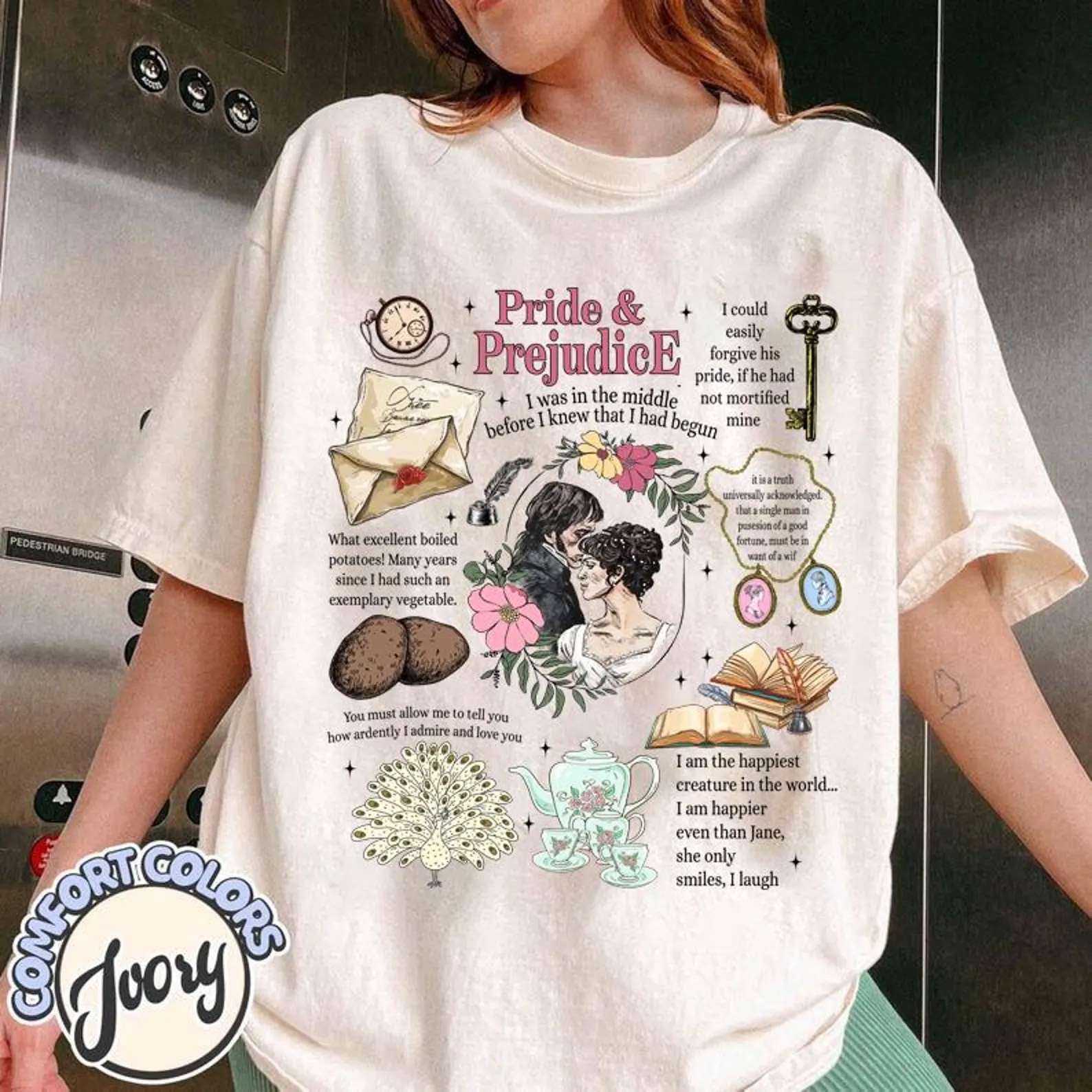 Pride and Prejudice Romance Quotes Vintage Comfort Colors T-shirt Pride and Prejudice Romance Quotes Vintage Comfort Colors T-shirt