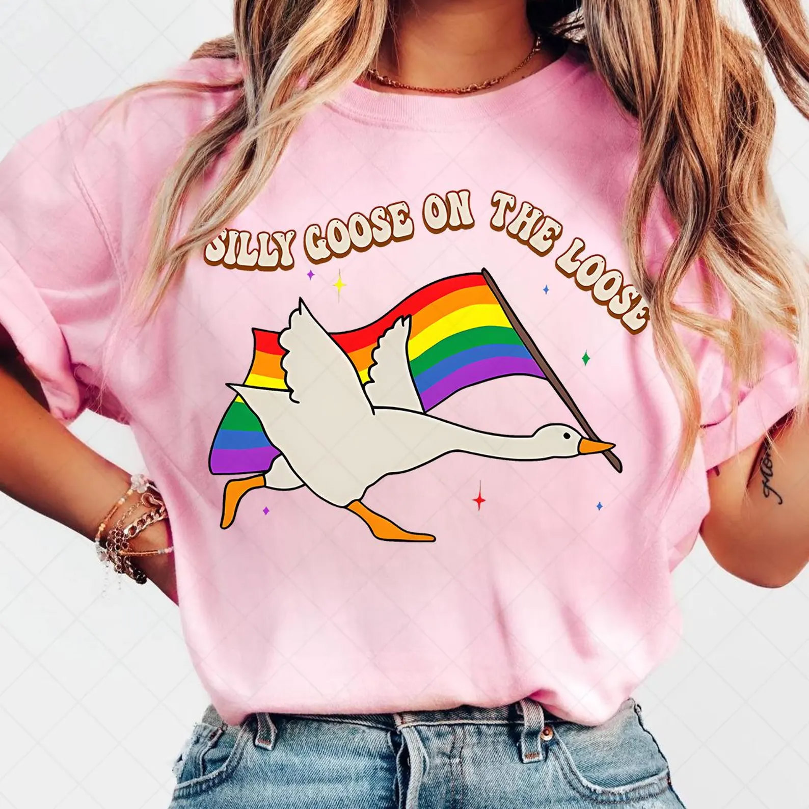 Silly Goose On The Loose LGBTQ Comfort Colors T-shirt Silly Goose On The Loose LGBTQ Comfort Colors T-shirt