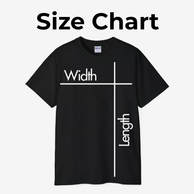 T-shirt Size Chart Width Length