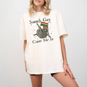 Sounds Gay Count Me In Funny Raccoon Pride Month Tee Sounds Gay Count Me In Funny Raccoon Pride Month Tee