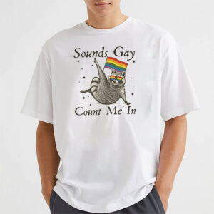 Sounds Gay Count Me In Funny Raccoon Pride Month Tee 2