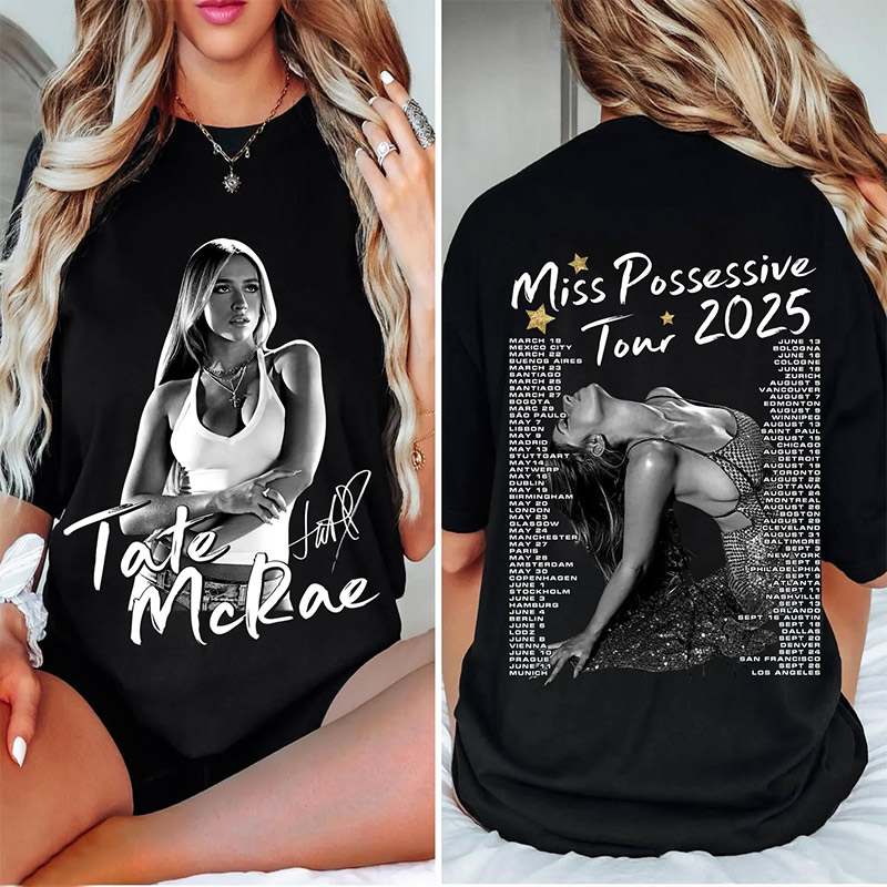 Tate McRae 2025 Concert 2-sided Shirt Tate McRae 2025 Concert 2-sided Shirt