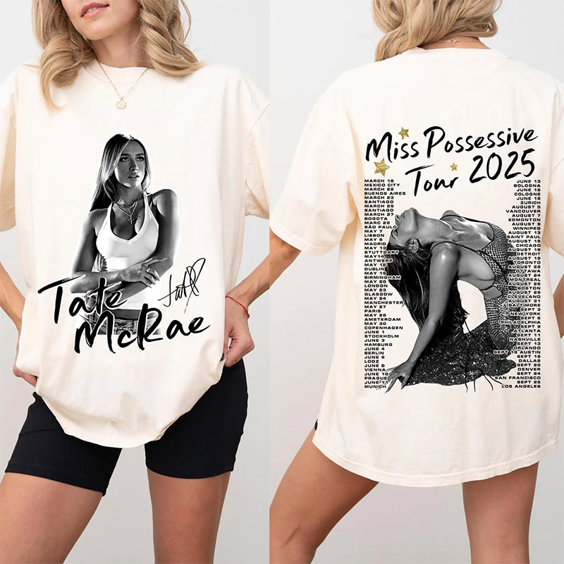 Tate McRae 2025 Concert 2-sided Shirt Tate McRae 2025 Concert 2-sided Shirt