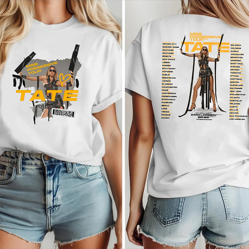 Tate McRae Miss Possessive Tour 2025 2-sided Shirt Tate McRae Miss Possessive Tour 2025 2-sided Shirt