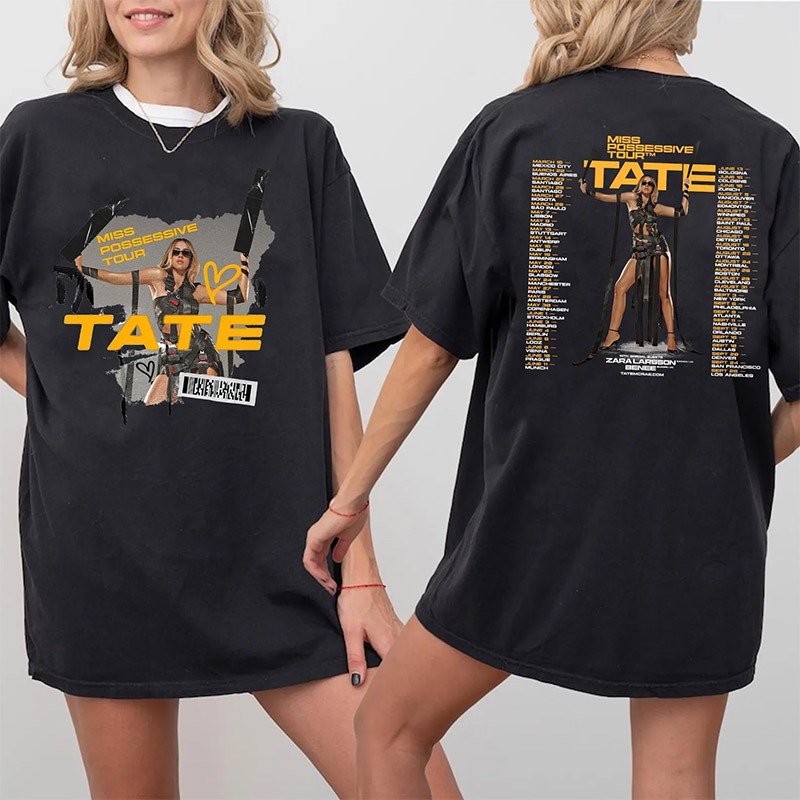 Tate McRae Miss Possessive Tour 2025 2-sided Shirt Tate McRae Miss Possessive Tour 2025 2-sided Shirt