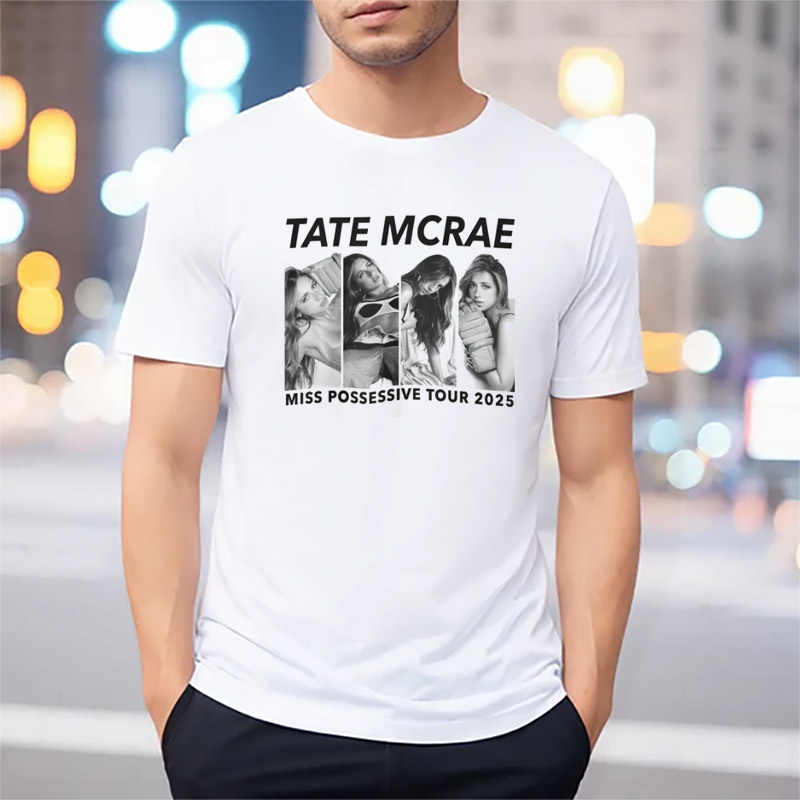 Tate Mcrae World Tour Crop Tour T-shirt Tate Mcrae World Tour Crop Tour T-shirt