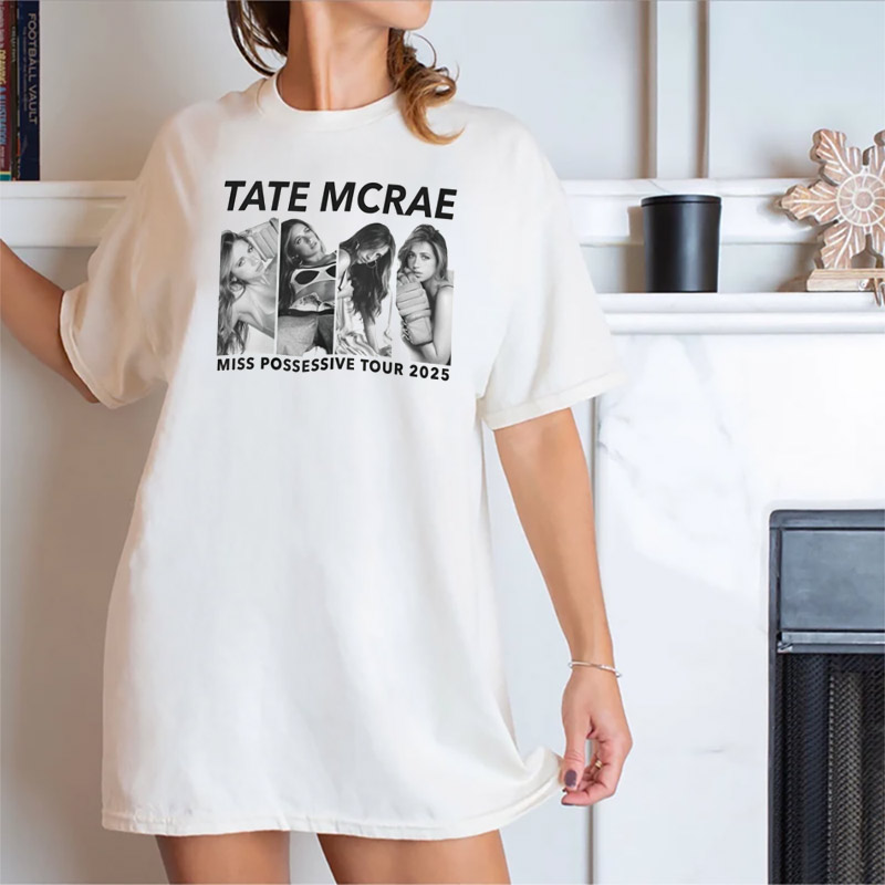 Tate Mcrae World Tour Crop Tour T-shirt Tate Mcrae World Tour Crop Tour T-shirt