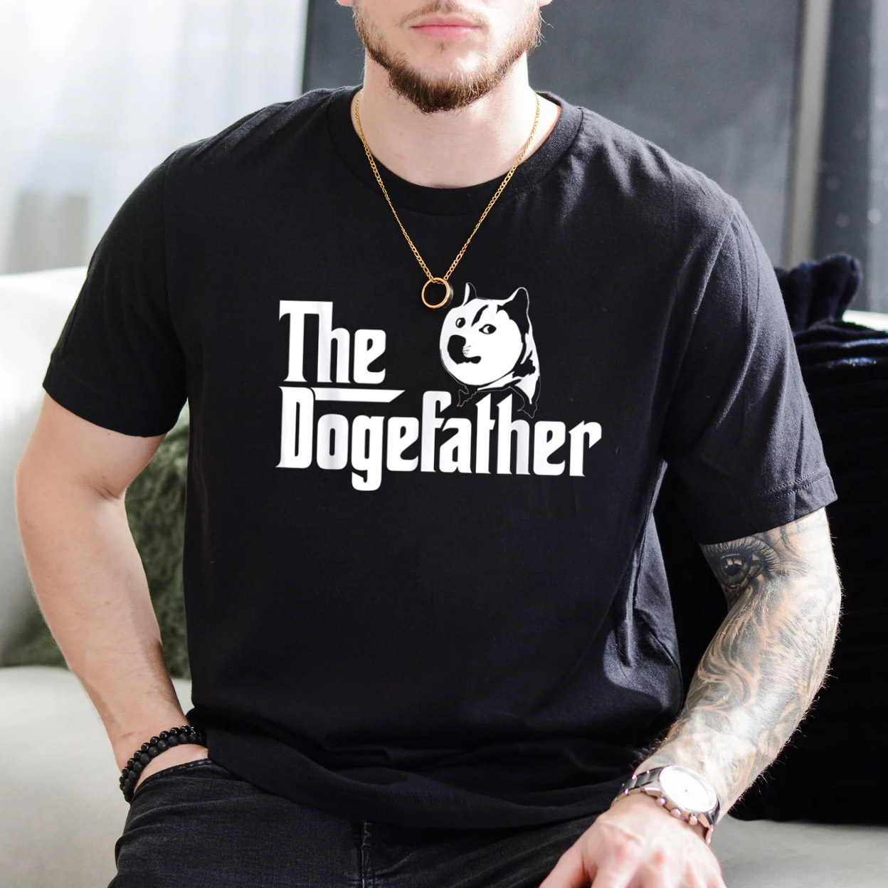The Dogefather Dogecoin Shiba Funny Tee The Dogefather Dogecoin Shiba Funny Tee