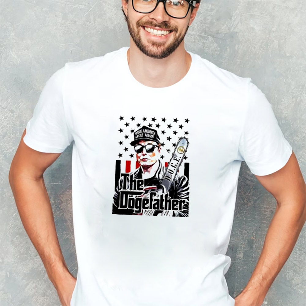 The Dogefather USA Elon Musk Chainsaw Funny T-shirt The Dogefather USA Elon Musk Chainsaw Funny T-shirt