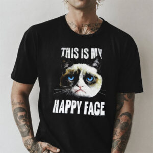 This Is My Happy Face Funny Grumpy Cat Face T shirt 2