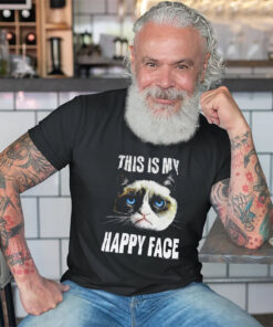 This Is My Happy Face Funny Grumpy Cat Face T shirt 3