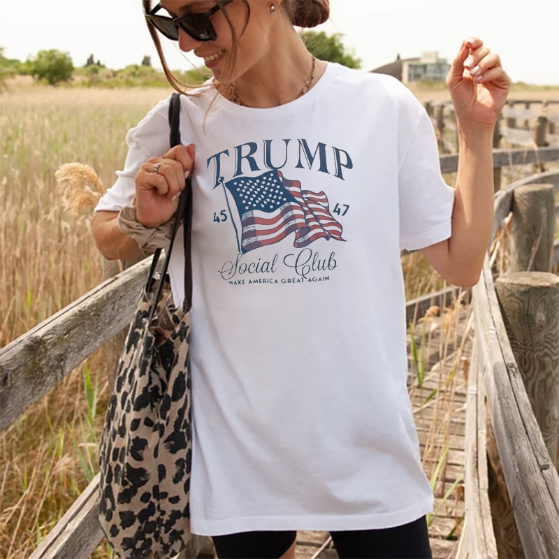 Trump Social Club USA Flag T-shirt Trump Social Club USA Flag T-shirt