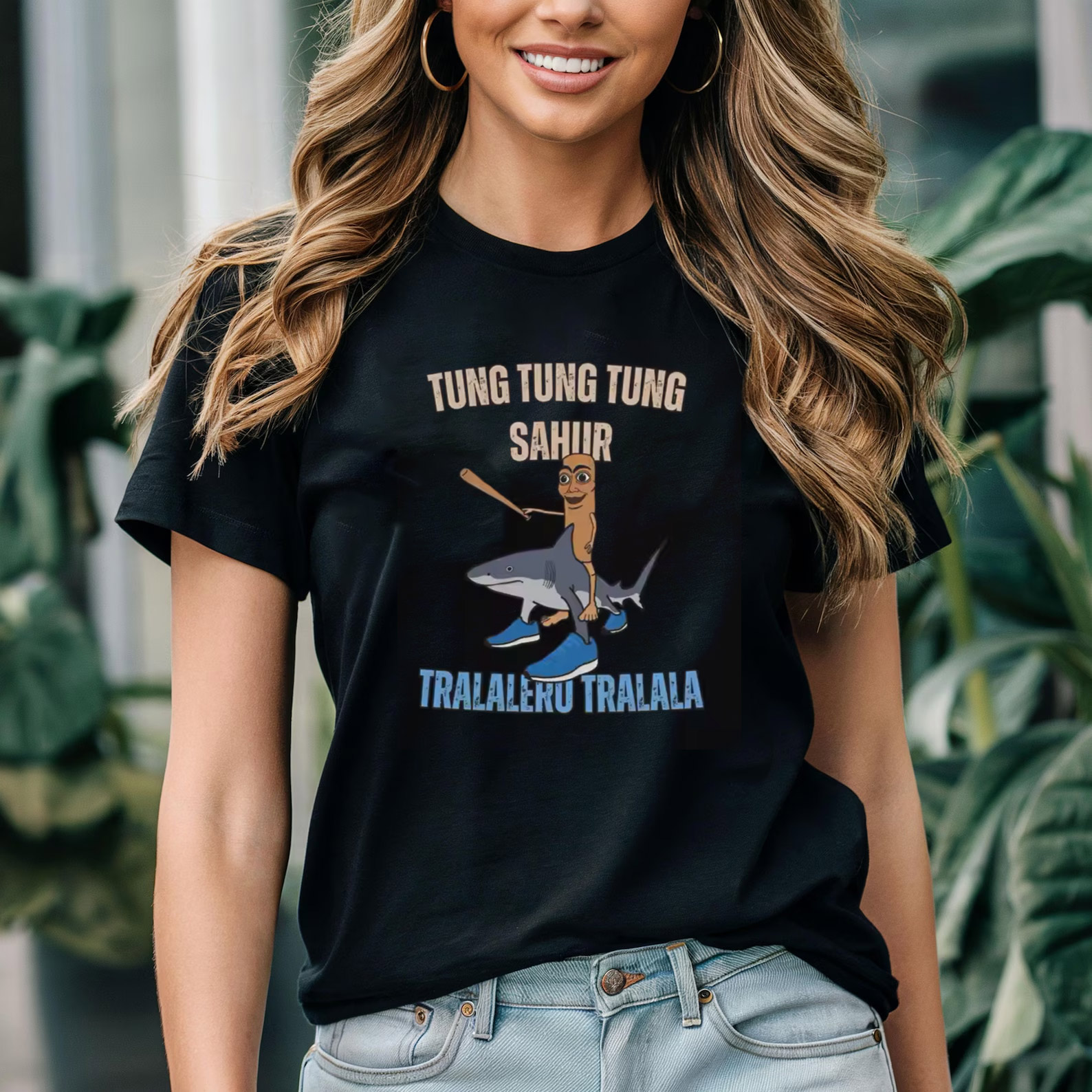 Tung Tung Tung Sahur X Tralalero Tralala Brainrot Meme T-shirt Tung Tung Tung Sahur X Tralalero Tralala Brainrot Meme T-shirt