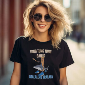 Tung Tung Tung Sahur X Tralalero Tralala Brainrot Meme T shirt 3