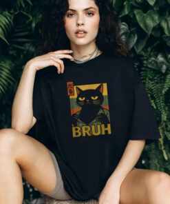 Vintage Grumpy Cat Bruh Meme Japanese Anime T shirt 2