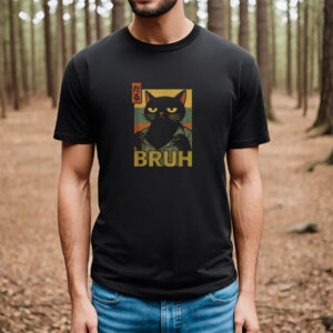 Vintage Grumpy Cat Bruh Meme Japanese Anime T shirt 3